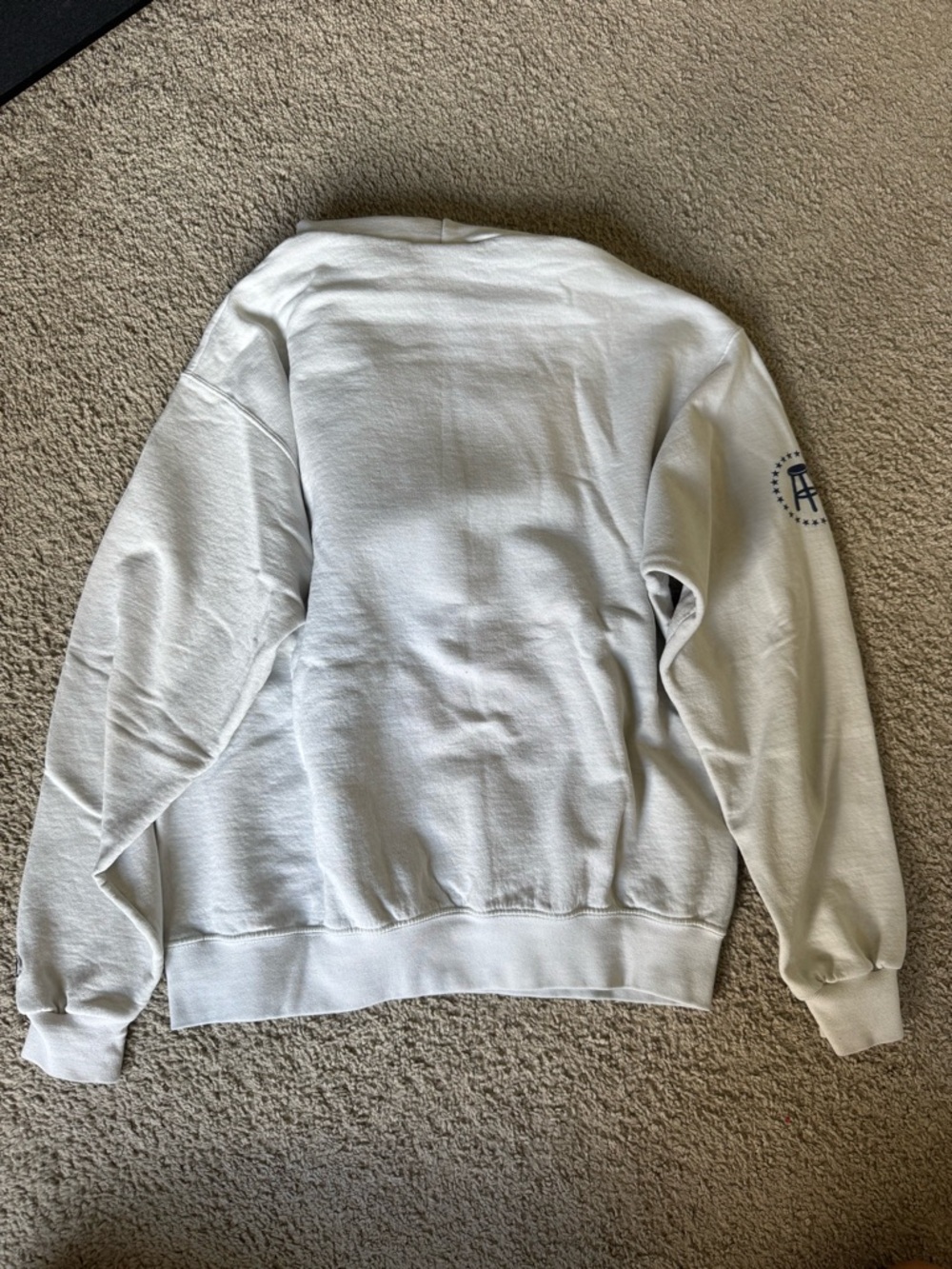 White Pullover Hoodie with Navy 'Zillion Beers' Can Graphic - Picture 5 of 5
